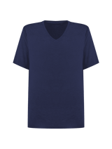 Básico Masculino Camiseta Gola V em Viscose